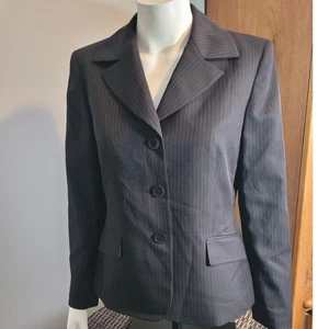 Collezioni LeSuit Blzr Tg 12 Nero Gessato Carriera Classico Minimalista Abbigliamento da Lavoro - Foto 1 di 11