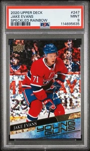 2020-21 Upper Deck Jake Evans Young Guns Speckled Rainbow #247 Rookie RC PSA 9 - Picture 1 of 3