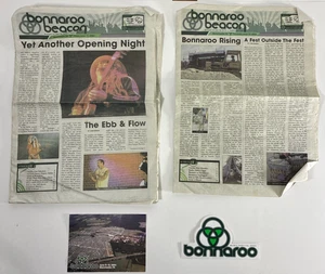 Bonnaroo  2004 Lot Beacon Newspaper June 10 & 11 Postcard and Bumper Sticker - Picture 1 of 11