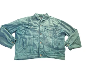 Giacca denim vintage anni '80 slick designer acqua retrò grunge rock uomo XL gemma - Foto 1 di 4