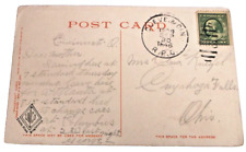 1909 NEW YORK CENTRAL NYC TRAIN #46 CLEVELAND & CINCINNATI RPO HANDLED POST CARD