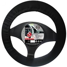 COPRIVOLANTE AUTO IN TESSUTO TECNICO ANTISCIVOLO FODERA VOLANTE NERO (Ø 37-39..