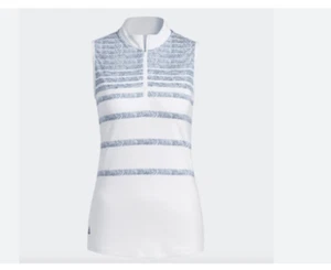 Adidas Damen Golf Fischgrät Streifen ärmellos Polo (S) Crew marineblau HG6966 - Bild 1 von 1