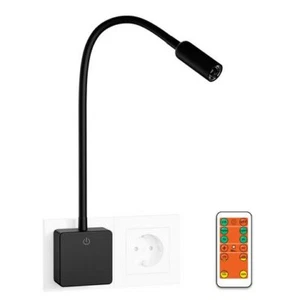 LED Wandlampe Schlafzimmer Steckdose Lampe Dimmbar mit Stecker und Fernbedienung - Bild 1 von 7