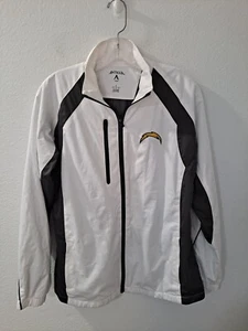 Antgua San Diego Chargers Women's White Full Zip Windbreaker Classic, Large* - Picture 1 of 14