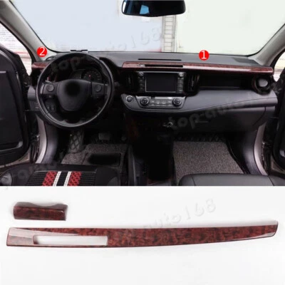 ABS Wood Grain Look Dashboard Molding Cover Trim 2pcs For Toyota RAV4 2013-2018 - Изображение 1 из 4