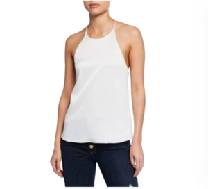 NWT Alice + Olivia Emmeline Tie Back Top Tank Womens Small Off White Halter New - Picture 1 of 13