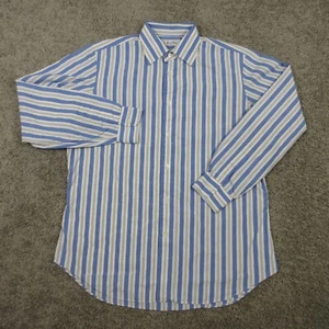 Ascot Chang Shirt Mens Large Blue Striped Custom Made Button Up Collared 1994 - Picture 1 of 12