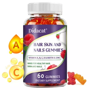 Haar Haut & Nägel Gummies + Biotin Vitamin C + E, 60 Gummies 09/2026 - Bild 1 von 6