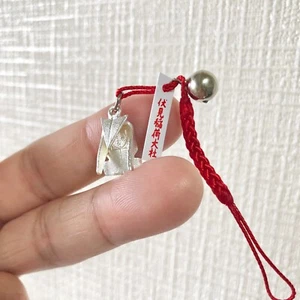 Amuleto Kyoto Fushimi Inari taisha Buona Fortuna e Benedizioni Argento Volpe Omamori Giappone - Foto 1 di 17