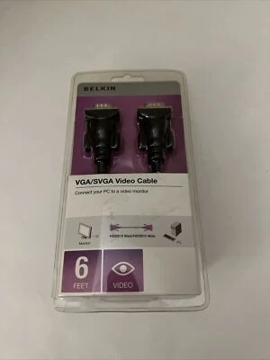 Belkin VGA SVGA Video Cable Model F3H982-06-OM Connect PC to Video Monitor NEW  - Image 1 of 3