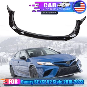 Parachoques delantero divisor de labios negro brillante para Toyota Camry 2021 2022 SE XSE - Imagen 1 de 10