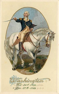 AK General George Washington zu Pferd geprägt Winsch Rücken unbespielt - Bild 1 von 2