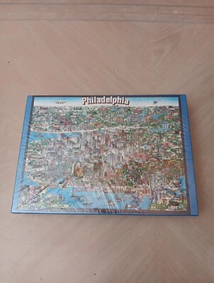 New 1985 PHILADELPHIA City Character Jigsaw Puzzle 504 Buffalo Games Don Scott - Image 1 of 4