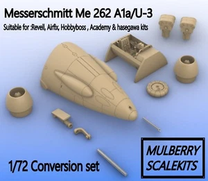 1/72Messerschmitt Me262 A-1A/U-3 RECON RESIN CONVERSION SET MULBERRY SCALE KITS - Imagen 1 de 17