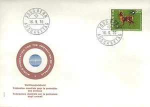 SWITZERLAND FIRST DAY COVER 1976 WILDLIFE PROTECTION - DEER - Picture 1 of 1