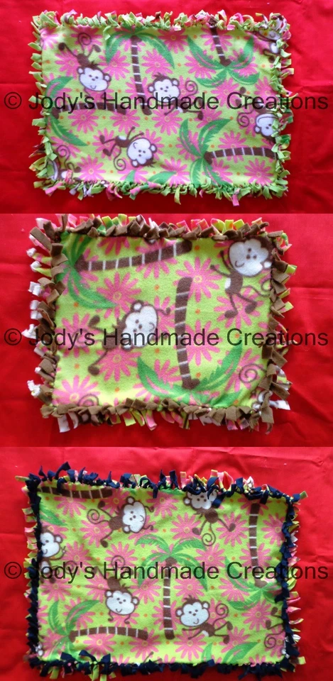 MANTA DE SEGURIDAD DE LANA MINI ATADA PARA BEBÉ HECHA A MANO/MONO/ELECCIÓN DE COLOR/TAMAÑO Foto 1 de 1