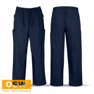 Unisex Navy Mens Ladies Scrubs Pants Bottoms - Medic/Hospital/Nurse/Vet XS~5XL - Picture 1 of 4