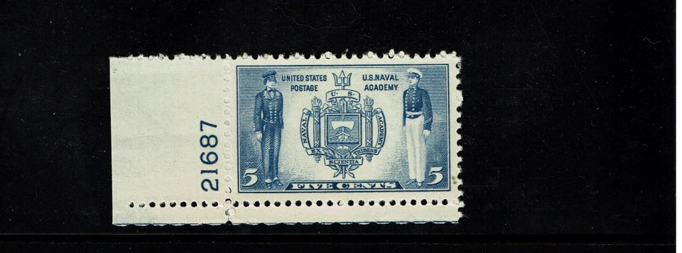 1936-7 U.S. COMMEMORATIVE 5c NAVAL ACADEMY Plt#Single Sc#794 M/NH/OG GEM ^ - Image 1 of 1