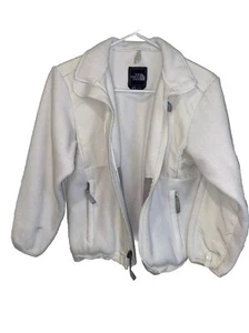 White on White North Face Fleece Denali Jacke Mädchen Medium Polartec Full Zip - Bild 1 von 10