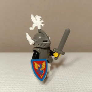 LEGO cas167 Figure from 6086 Black Knight's Castle RITTER white dragon plumes - Bild 1 von 9