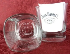 2 Rocks Bar Glasses Jack Daniels Old No 7 Brand Whiskey 8oz Square Bottom - Picture 1 of 4