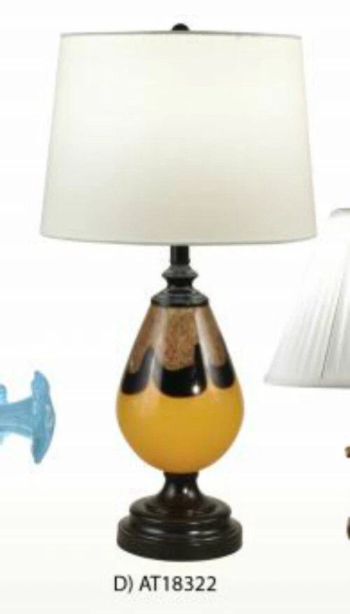 Lámpara de mesa Dale Tiffany Art Vidrio Metal Cristal Ébano Negro AT18322 COMO NUEVA Foto 1 de 1