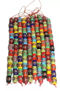 10 Strands Lamp Work Glass Beads, Multi color Wedding Cake Beads Tube shape. - Picture 1 of 1