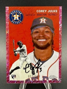 2023 Topps Chrome Platinum Toile Cream Fuchsia Lava #256 Corey Julks Rookie /100 - Picture 1 of 2