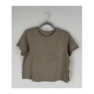 Girlfriend Collective Damen-T-Shirt recycelte Baumwolle U-Ausschnitt Größe XL meliert hellbraun - Bild 1 von 5