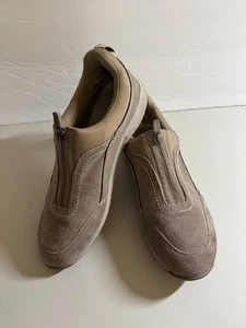 Easy Spirit Para Mujer Zapatos con Cremallera Seacave Talla 11 Cremallera Tenis Cuero Tostado Nuevos - Imagen 1 de 8
