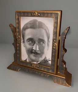 Vintage Art Deco drehbarer Bilderrahmen aus Holz mit s/w Portrait - Bild 1 von 12
