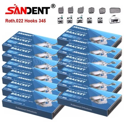 1-10 X SANDENT стоматологические ортодонтические самоспламеняющиеся кронштейны брекеты Roth 022 3-4-5 ns - Изображение 1 из 4