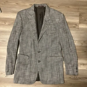 Vintage Evan Picone Tweed Men's Blazer Jacket 40L Herringbone Wool Sportcoat - Picture 1 of 6