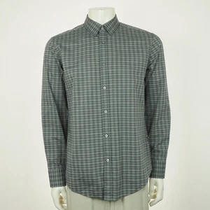 Camisa Hugo Boss Abotonada Para Hombre Grande Gris A Cuadros Rayas Ronny Calce Ajustado Algodón - Imagen 1 de 4