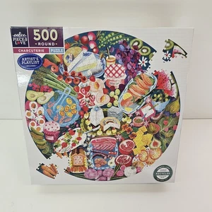 Eeboo Round Jigsaw Puzzle 500 Pieces Charcuterie Board New Sealed - Picture 1 of 10