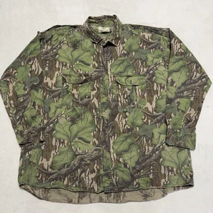 Vintage Mossy Oak Shirt Men’s 2XL Full Foliage Camouflage Button Up Long Sleeve - Picture 1 of 9