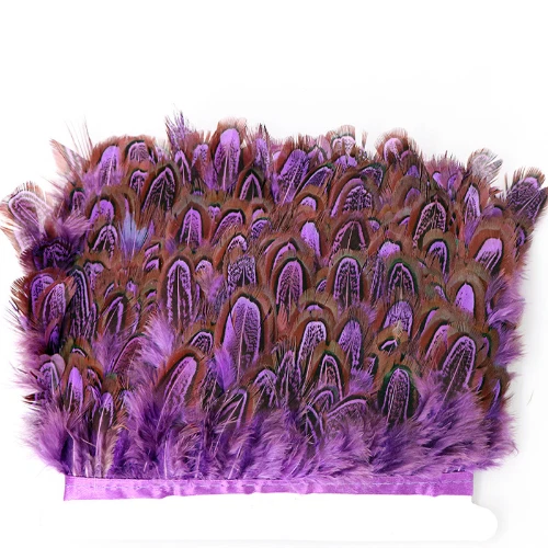 10Meter/lot RIngneck Pheasant Feathers Trim Ribbon Trimming Feathers Crafts DIY - Image 1 of 4