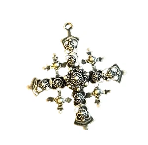 VINTAGE STERLING TAXCO MEXICO JERUSALEM CROSS - Picture 1 of 3