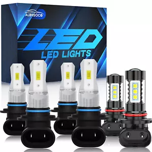 For GMC Canyon 2004-2012 6x 6000K LED Headlight Fog Light Bulbs Combo Kit White - Foto 1 di 12
