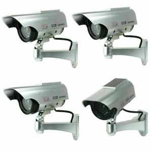 4X Solar Powered Dummy Surveillance Security Camera CCTV with LED Record Light - Picture 1 of 6