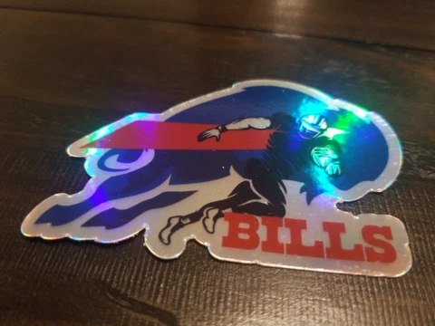 🔥New Buffalo Bills HOLOGRAPHIC STICKER - Vinyl NFL Football NY Bill Mafia Cover