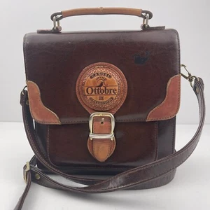 Ottobre Ladies Brown Faux Leather Handbag Medium Size Shoulder Bag Crossbody - Picture 1 of 12