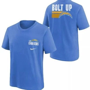 Nike Los Angeles Chargers Youth Boys Bolt Up Back Slogan Blue T-Shirt New with T - Picture 1 of 2