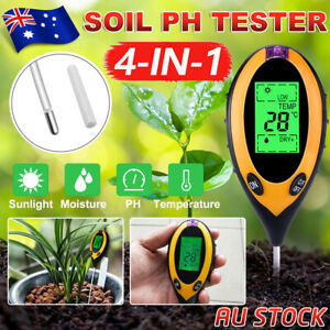 4 in 1 Digital Soil PH Tester Plant Moisture Meter Test Kits Garden Lawns Flower