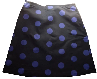 Laura Ashley Polka Dot circles Grey Purple Linen Cotton  A-Line Skirt UK 20 - Image 1 of 4