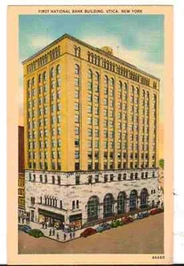 Undated Unused Postcard First National Bank Utica New York NY - Picture 1 of 2