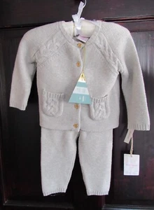 Tommy Bahama Kids 3-Piece Cable Knit Sweater Pants & Hat Set 3-6 Months**NWTS** - Picture 1 of 8
