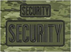 SECURITY EMBROIDERY PATCH 10X4 and 5x2 inches Hook on back - Picture 1 of 10