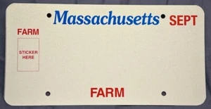 Blank Unstamped License Plate Massachusetts FARM MINT - Picture 1 of 1